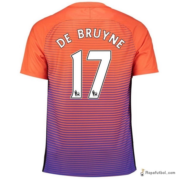 Camiseta Manchester City Replica Tercera Ropa De Bruyne 2016/17 Naranja